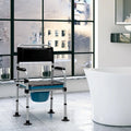 4-in-1 Folding Bedside Commode Chair with Detachable Bucket and Towel Holder - Silver - Bath Safety