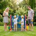 4-in-1 Height Adjustable Row Connect Game with Mesh Net and Carrying Bag-Red - Red - Lawn Games