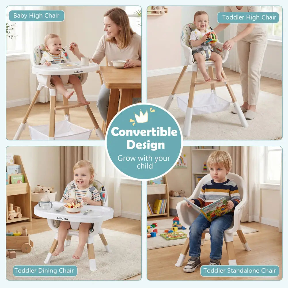4 in 1 High Chair for Babies Convertible Toddler Highchair-Multicolor - Multicolor - High Chairs