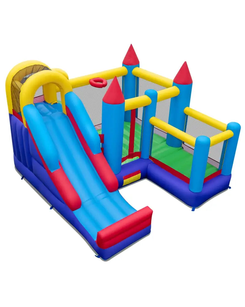 4-in-1 Inflatable Bounce Castle without Blower - Multicolor - Bounce House