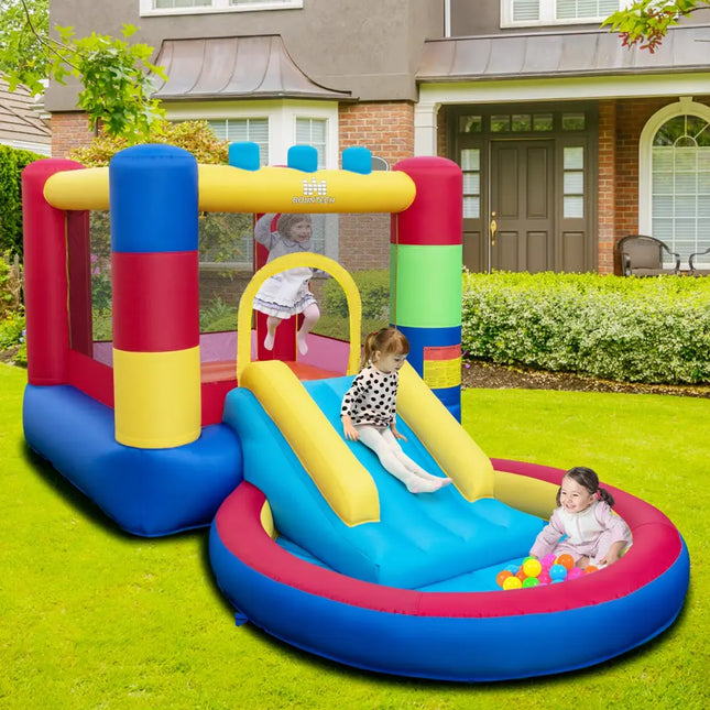 4-in-1 Jigsaw Theme Inflatable Bounce House with 480W Blower - Bounce House