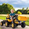 4-in-1 Kids Ride on Tractor 12V Excavator Bulldozer with Remote Control-Yellow - Yellow - Powered Ride On Toys