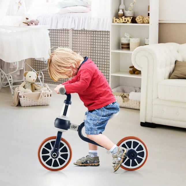 4 - in - 1 Kids Trike Bike with Adjustable Parent Push Handle and Seat Height - Navy - Oasis Home Essentials