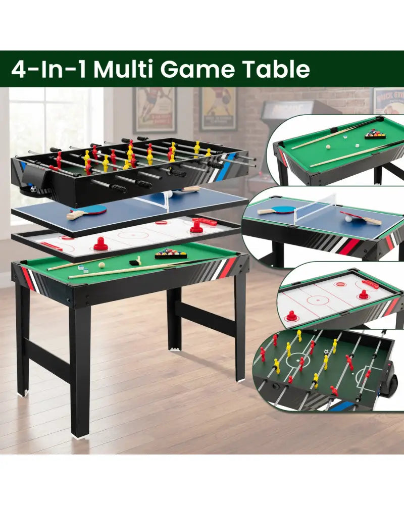 4-in-1 Multi Game Table with Pool Billiards - Game Room