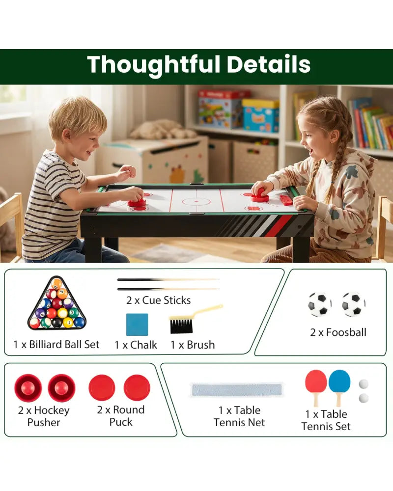 4-in-1 Multi Game Table with Pool Billiards - Game Room