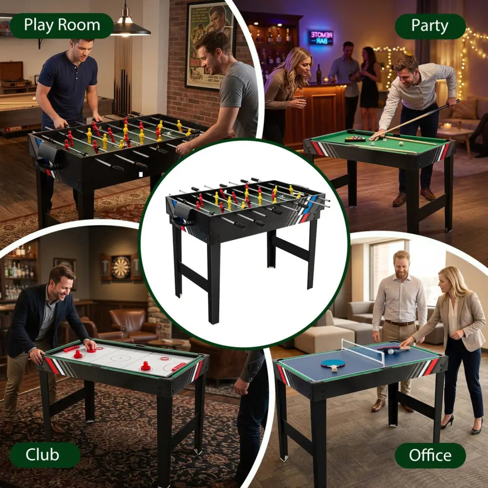 4-in-1 Multi Game Table with Pool Billiards - Game Room