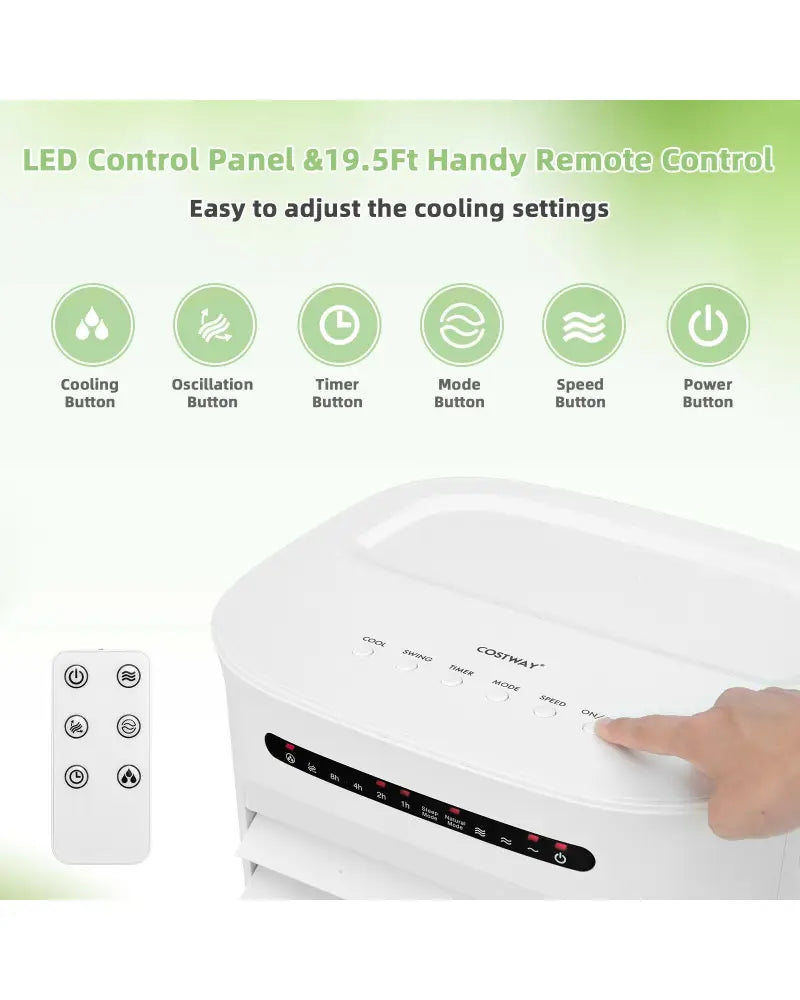 4-in-1 Portable Evaporative Air Cooler with Timer and 3 Modes-White - White - Air Coolers