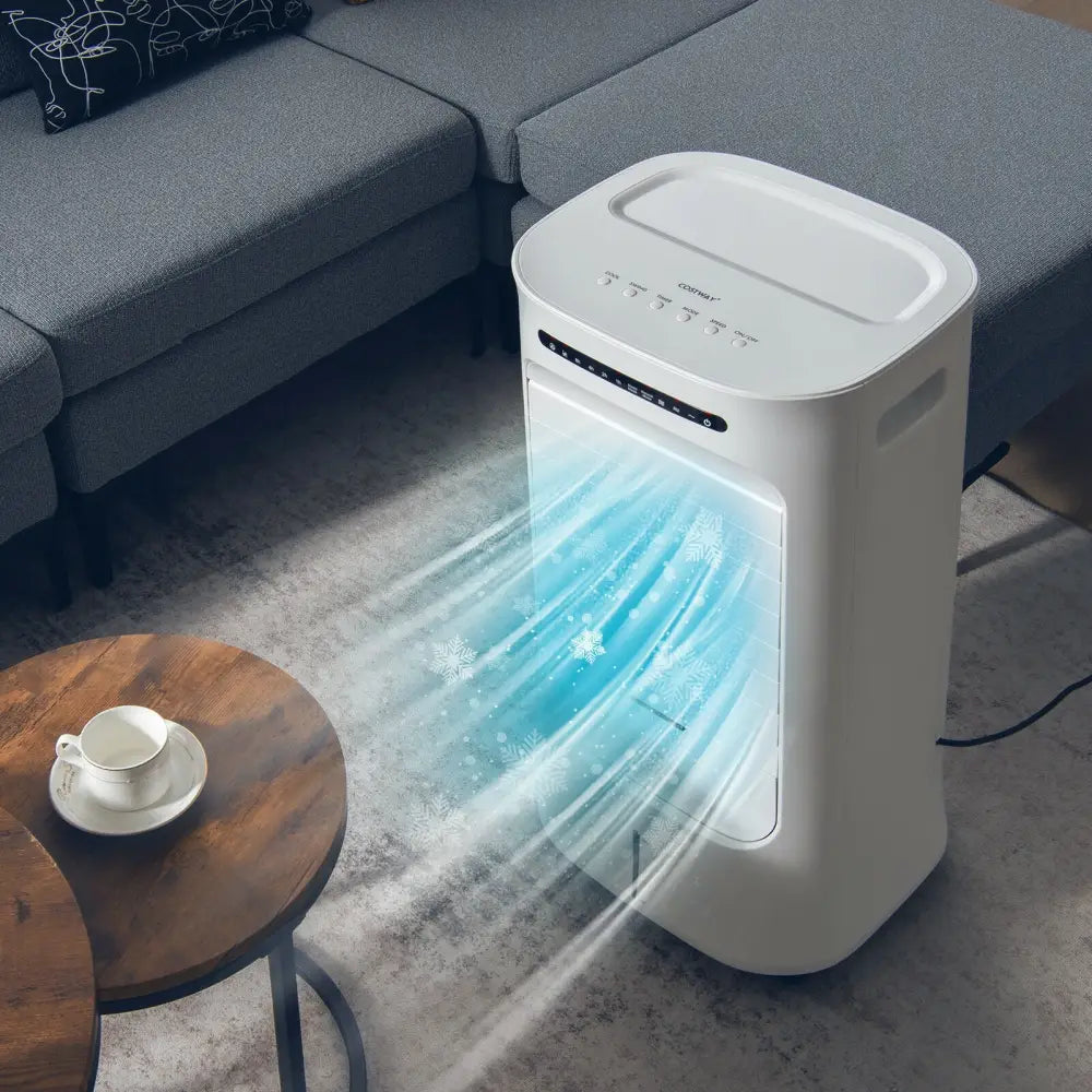 4-in-1 Portable Evaporative Air Cooler with Timer and 3 Modes-White - White - Air Coolers