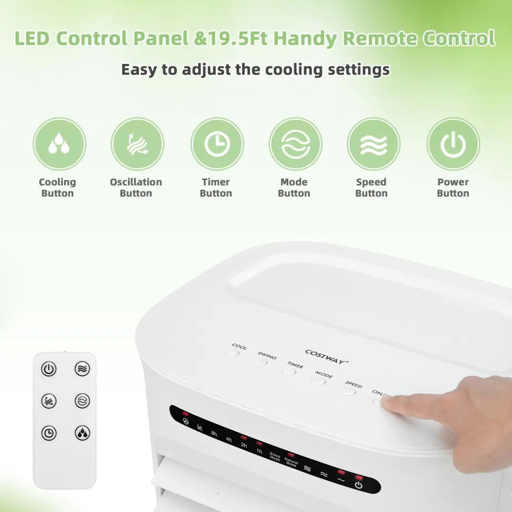 4-in-1 Portable Evaporative Air Cooler with Timer and 3 Modes-White - White - Air Coolers