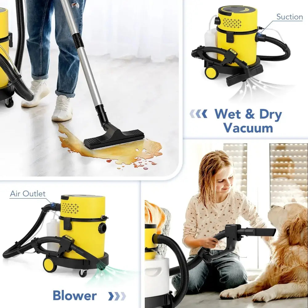 4-in-1 Portable Wet Dry Vacuum Cleaner-Yellow Costway