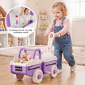 4 in 1 Ride on Push Car with Music and Under-Seat Storage for Boys Girls-Purple - Purple - Push & Pedal Ride On Toys