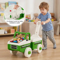 4 in 1 Ride on Push Car with Music and Under-Seat Storage for Boys Girls-Green - Green - Push & Pedal Ride On Toys