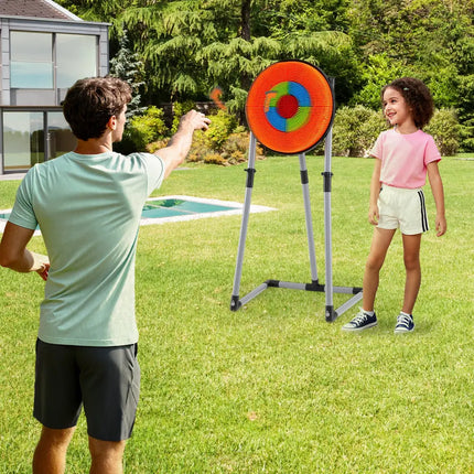 4 in 1 Throwing Target Set Kids Throwing Game with Bristle Target and 3 Throwing axes - Lawn Games