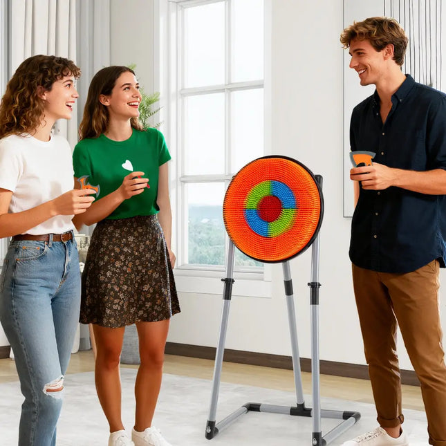 4 in 1 Throwing Target Set Kids Throwing Game with Bristle Target and 3 Throwing axes - Lawn Games