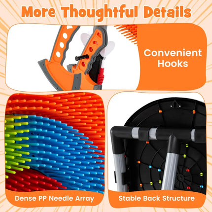 4 in 1 Throwing Target Set Kids Throwing Game with Bristle Target and 3 Throwing axes - Lawn Games
