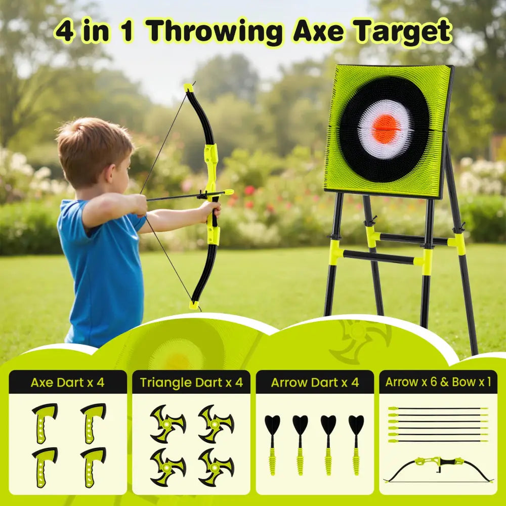 4 in 1 Throwing Target Set Kids Throwing Game with Bristle Target - Lawn Games