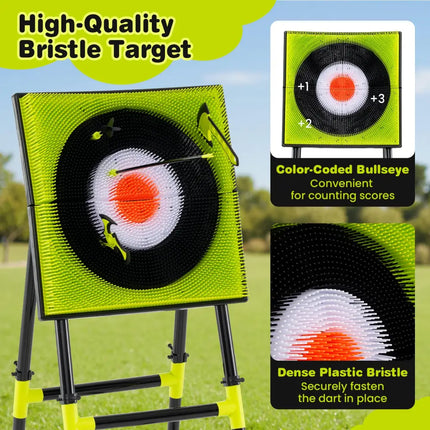 4 in 1 Throwing Target Set Kids Throwing Game with Bristle Target - Lawn Games
