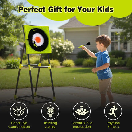 4 in 1 Throwing Target Set Kids Throwing Game with Bristle Target - Lawn Games