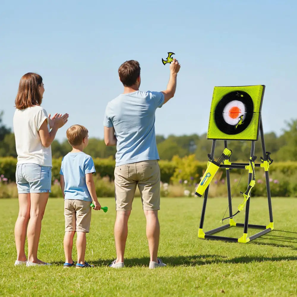 4 in 1 Throwing Target Set Kids Throwing Game with Bristle Target - Lawn Games
