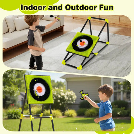 4 in 1 Throwing Target Set Kids Throwing Game with Bristle Target - Lawn Games