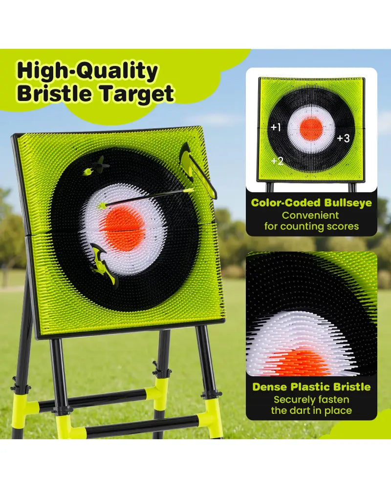 4 in 1 Throwing Target Set Kids Throwing Game with Bristle Target - Lawn Games