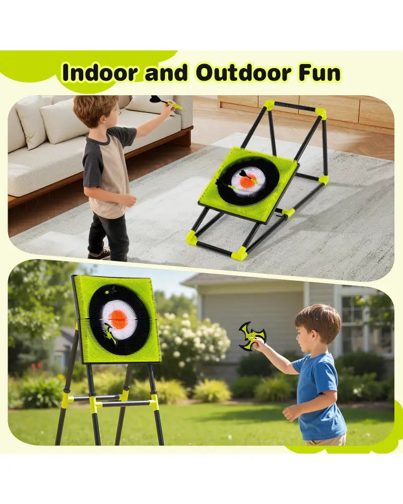 4 in 1 Throwing Target Set Kids Throwing Game with Bristle Target - Lawn Games