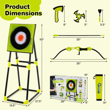 4 in 1 Throwing Target Set Kids Throwing Game with Bristle Target - Lawn Games