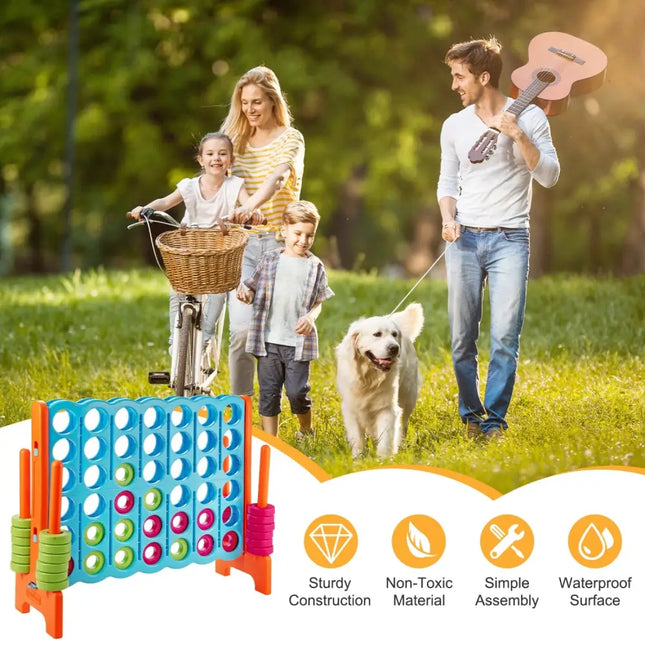 4 in A Row 4-to-Score Giant Jumbo Game Set for Family Party Holiday - Light Blue - Lawn Games