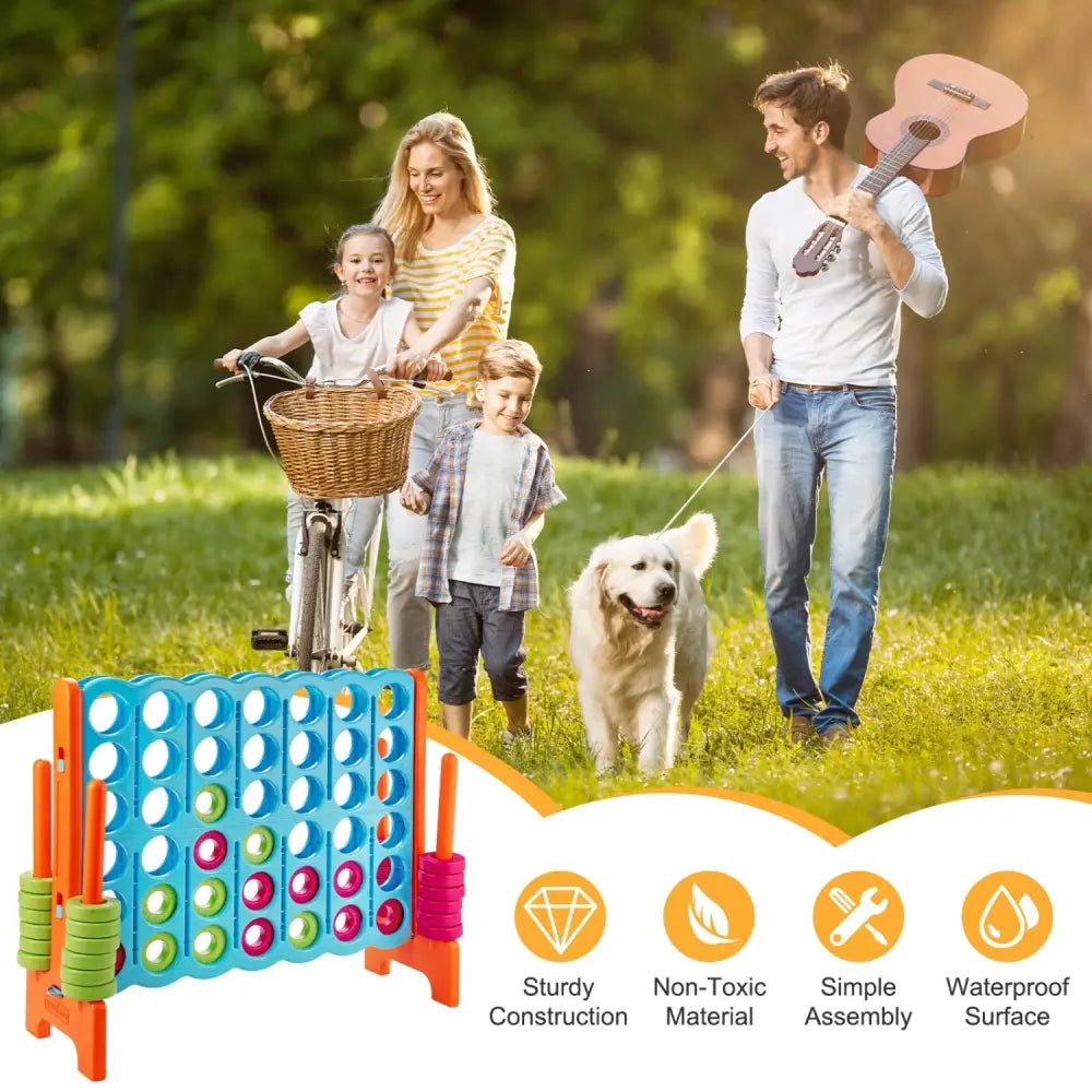 4 in A Row 4-to-Score Giant Jumbo Game Set for Family Party Holiday - Light Blue - Lawn Games
