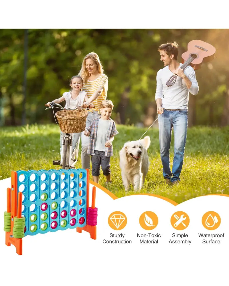 4 in A Row 4-to-Score Giant Jumbo Game Set for Family Party Holiday - Light Blue - Lawn Games