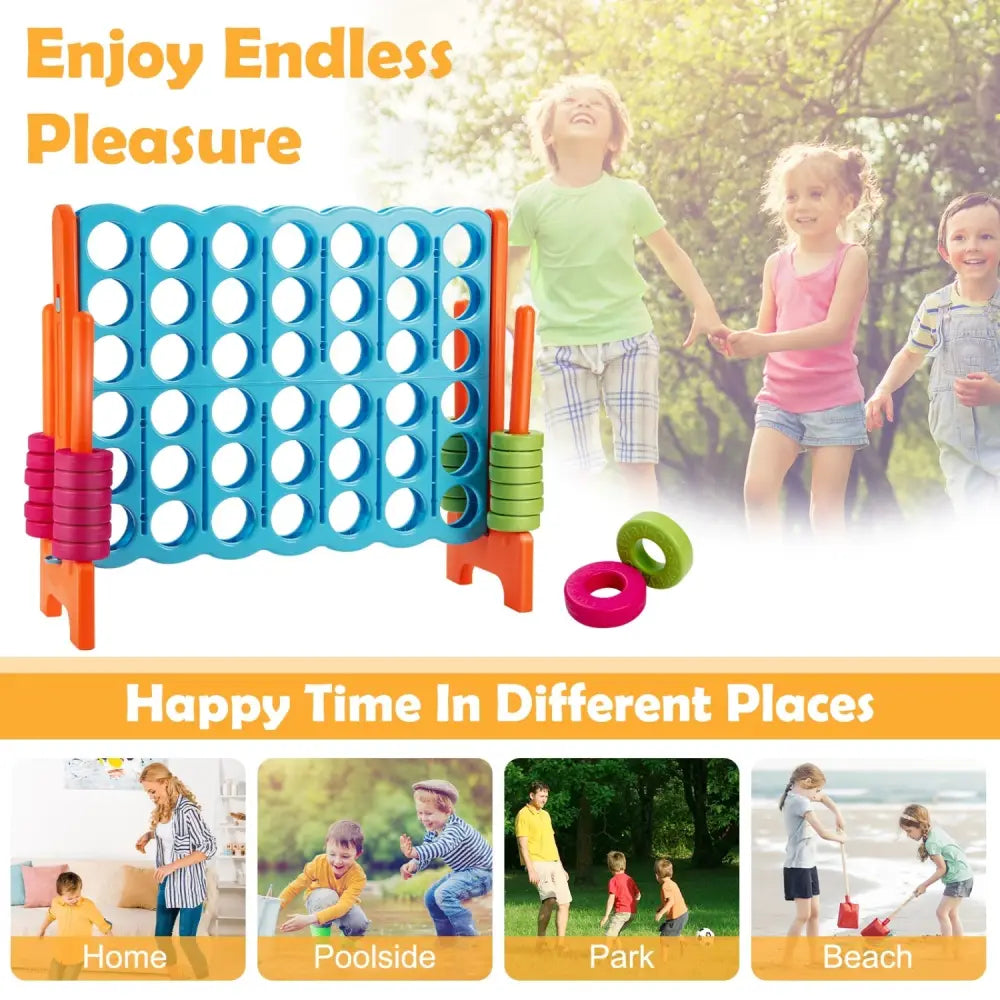 4 in A Row 4-to-Score Giant Jumbo Game Set for Family Party Holiday - Light Blue - Lawn Games