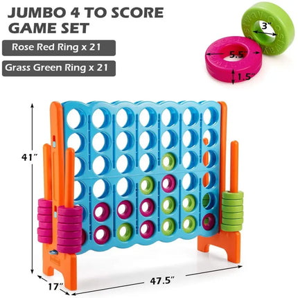 4 in A Row 4-to-Score Giant Jumbo Game Set for Family Party Holiday - Light Blue - Lawn Games