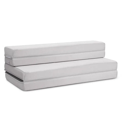 4 Inch Folding Sofa Bed Foam Mattress with Handles-Full XL - Gray - Mattresses