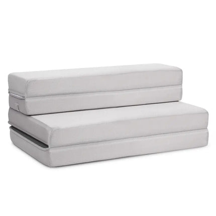 4 Inch Folding Sofa Bed Foam Mattress with Handles-Twin XL Costway
