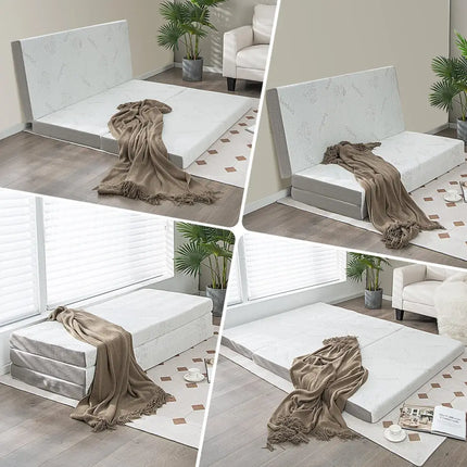 4 Inch Tri-fold Cooling Gel Memory Foam Mattress-Full Size Costway