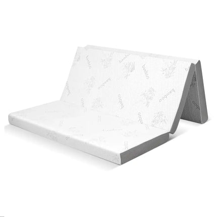4 Inch Tri-fold Cooling Gel Memory Foam Mattress-Full Size Costway