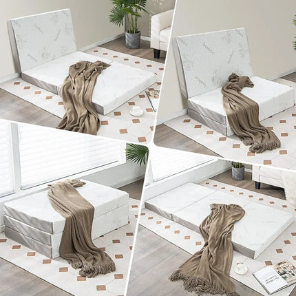 4 Inch Tri-fold Cooling Gel Memory Foam Mattress-Twin XL Costway