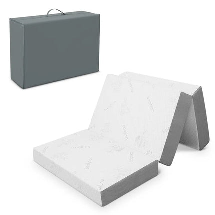 4 Inch Tri-fold Cooling Gel Memory Foam Mattress-Twin XL Costway