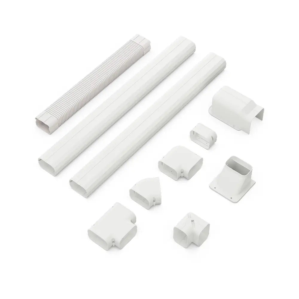 4 Inches W Mini Decorative PVC Slim Line Cover Kit-4 inches - White - Mini Split AC Parts & Accessories