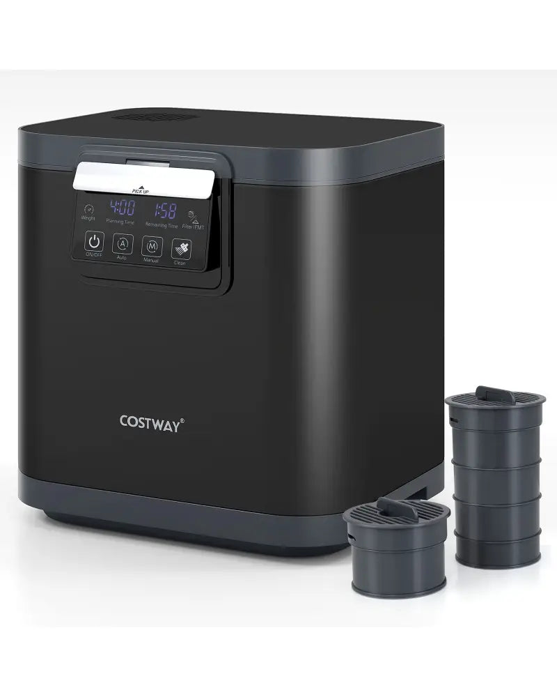 4 L Electric Composter with Lid and LED Display for Kitchen-Black - Black - Food Mixers & Blenders