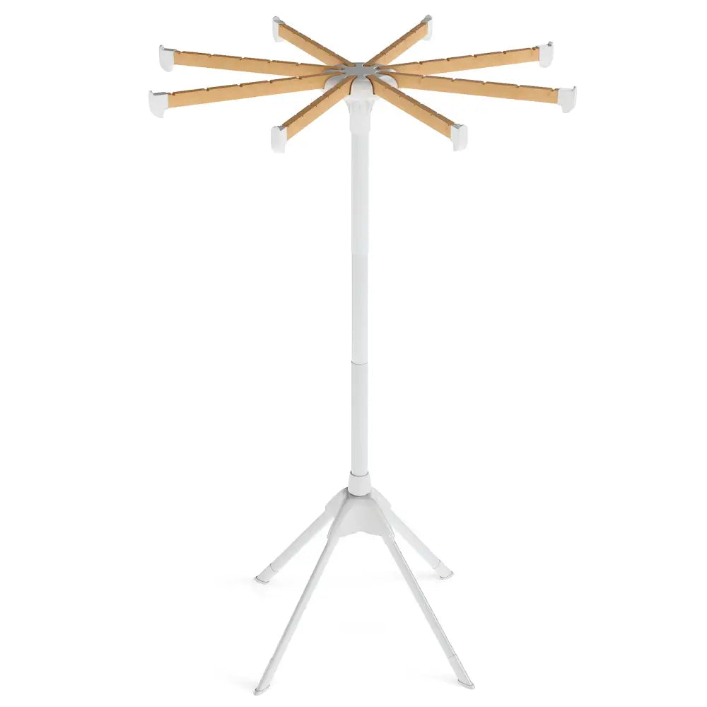 4 Legs Foldable Clothes Drying Rack with 8 Bamboo Hanging Rods and 40 Hanger Slots - Drying Racks