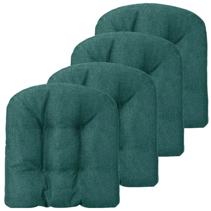 4 Pack 17.5 x 17 Inch U-Shaped Chair Pads with Polyester Cover-Green - Green - Outdoor Furniture Accessories