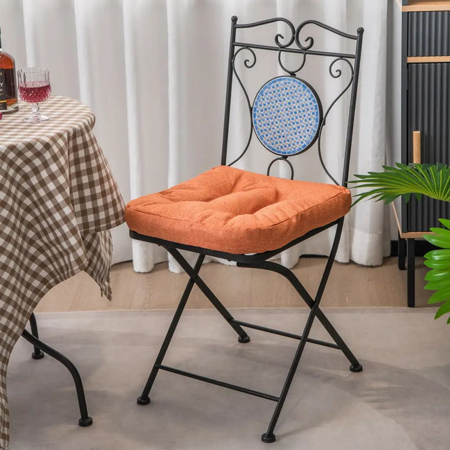 4 Pack 17.5 x 17 Inch U-Shaped Chair Pads with Polyester Cover-Orange - Orange - Outdoor Furniture Accessories