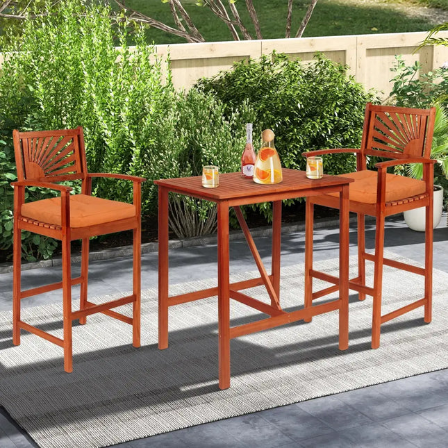 4 Pack 17.5 x 17 Inch U-Shaped Chair Pads with Polyester Cover-Orange - Orange - Outdoor Furniture Accessories