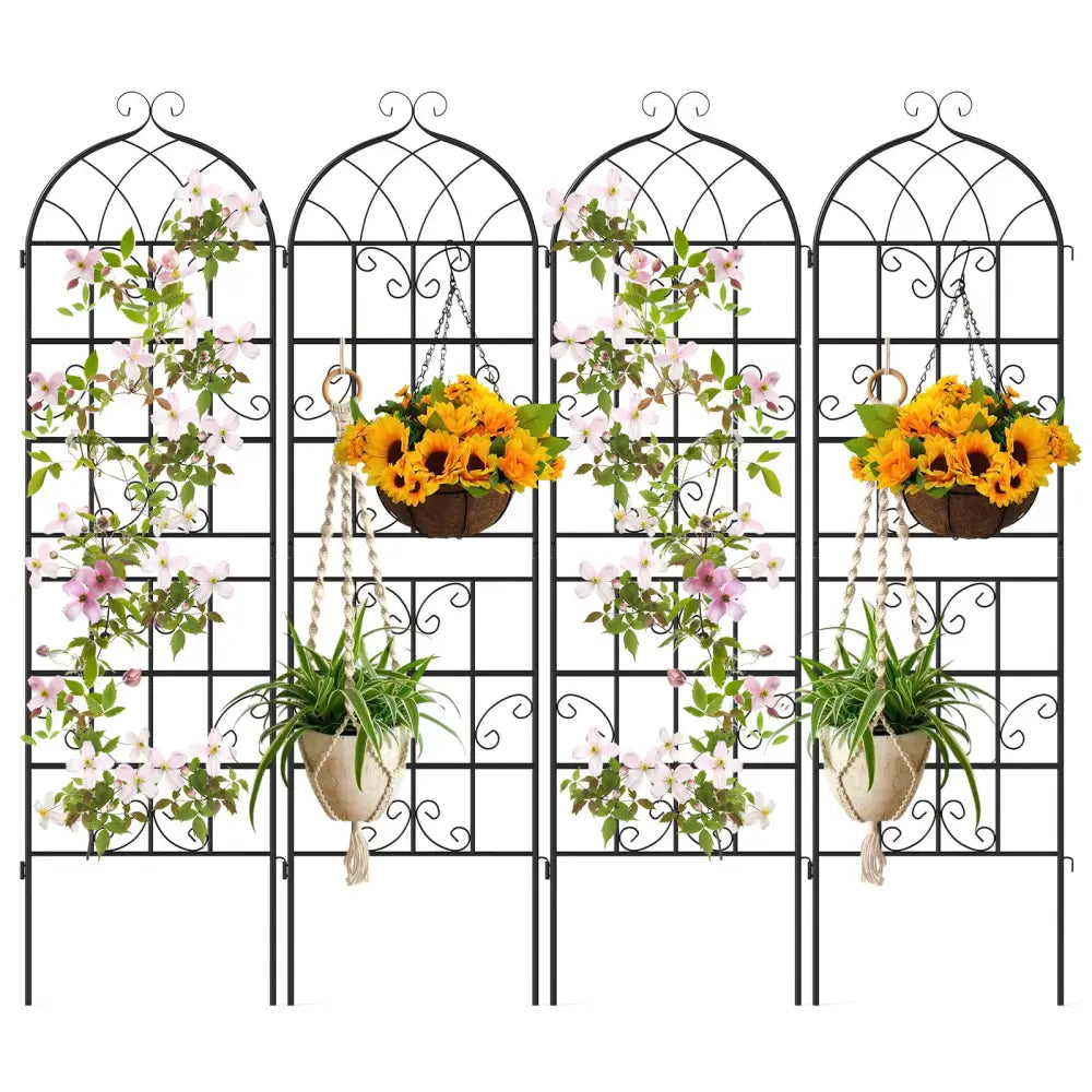 4 Pack 71’’ x 20’’ Metal Garden Trellis for Outdoor Climbing Plants - Plant Supports
