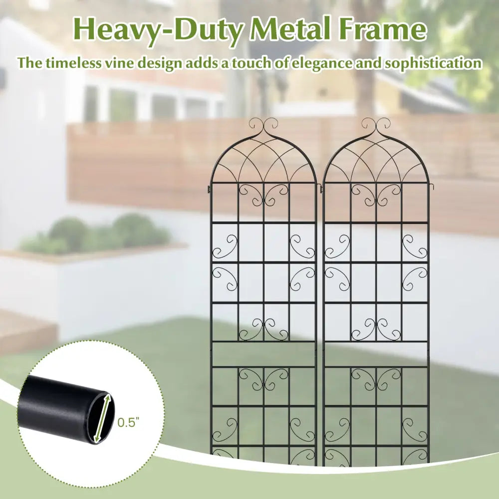 4 Pack 86’’ x 20’’ Metal Garden Trellis for Outdoor Climbing Plants - Plant Supports