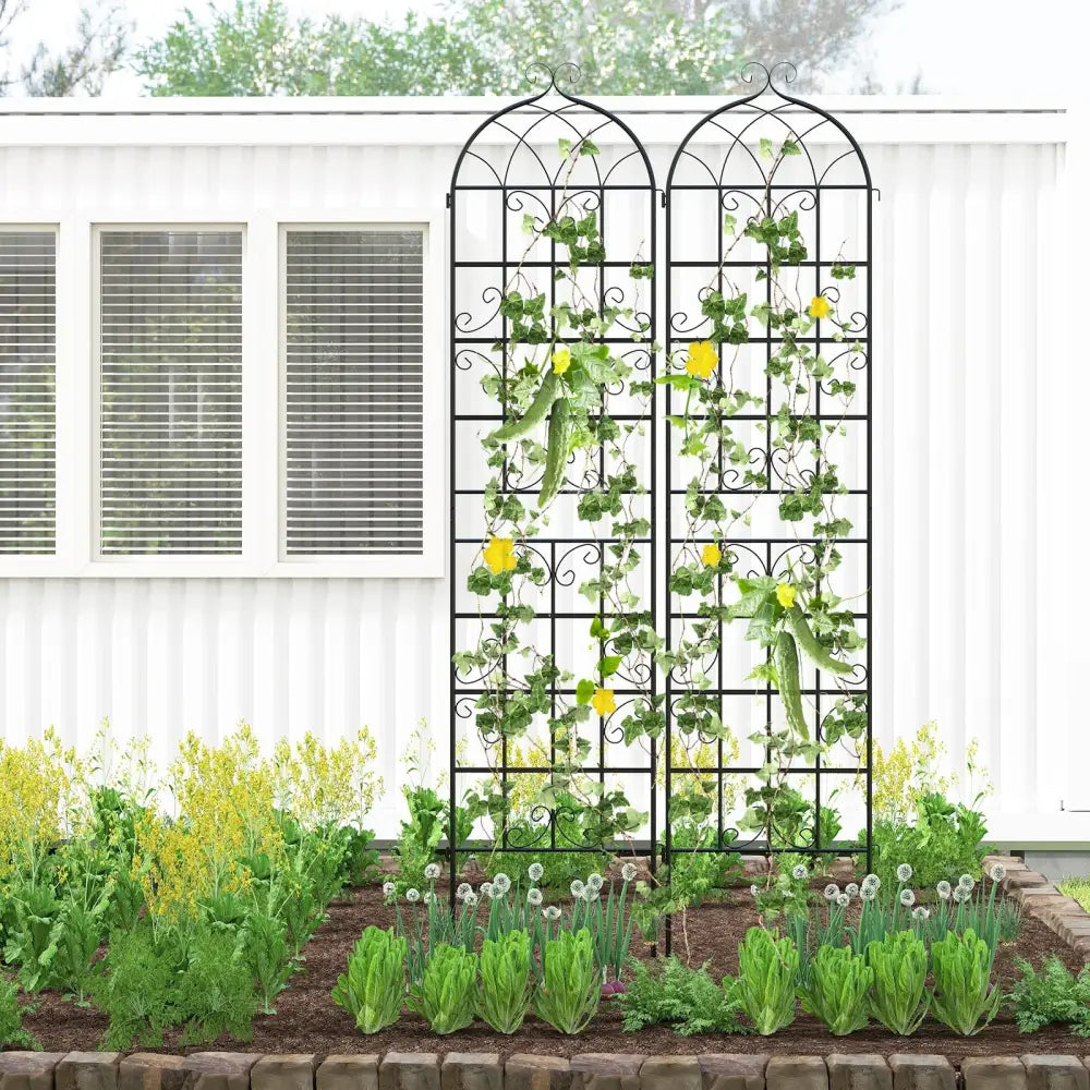 4 Pack 86’’ x 20’’ Metal Garden Trellis for Outdoor Climbing Plants - Plant Supports