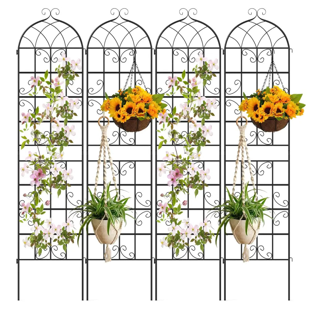 4 Pack 86’’ x 20’’ Metal Garden Trellis for Outdoor Climbing Plants - Plant Supports