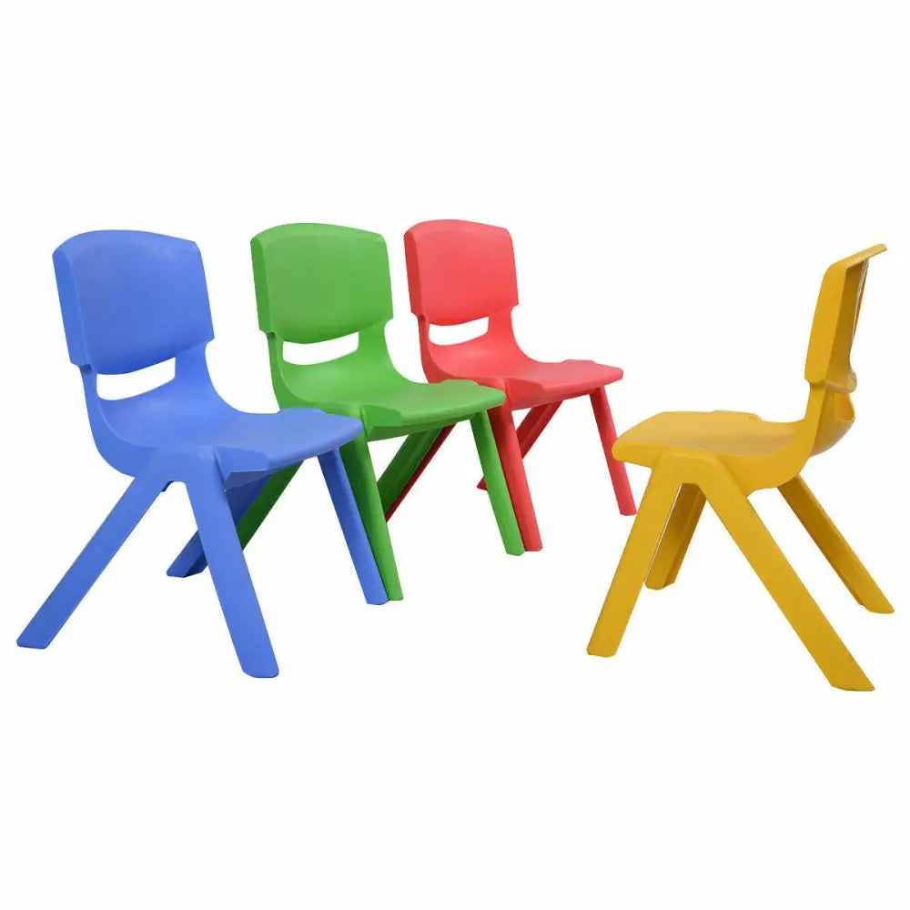4-pack Colorful Stackable Plastic Children Chairs - Multicolor - Kids Table & Chair Sets