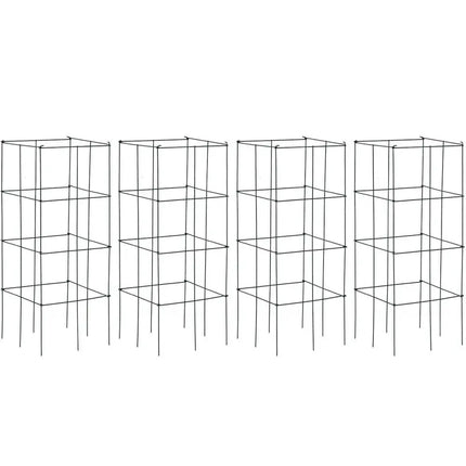 4 Pack Garden Trellis for Climbing Plants for Flower Vegetable - Black - Plant Supports